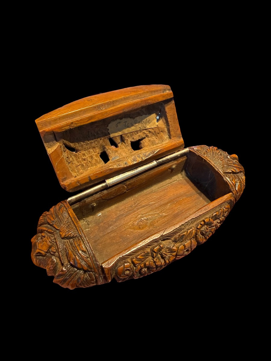Tabatière/boîte à tabac en noix de corozo, époque napoléonienne - France - Début 19e siècle -photo-5