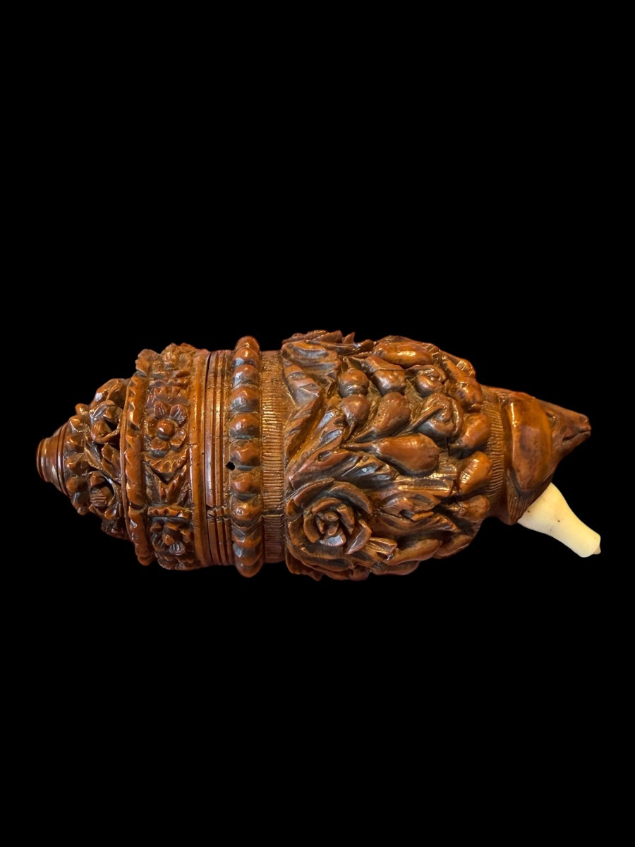 Tobacco Box/tabatière In Corozo Walnut -france - Early 19th Century-photo-1