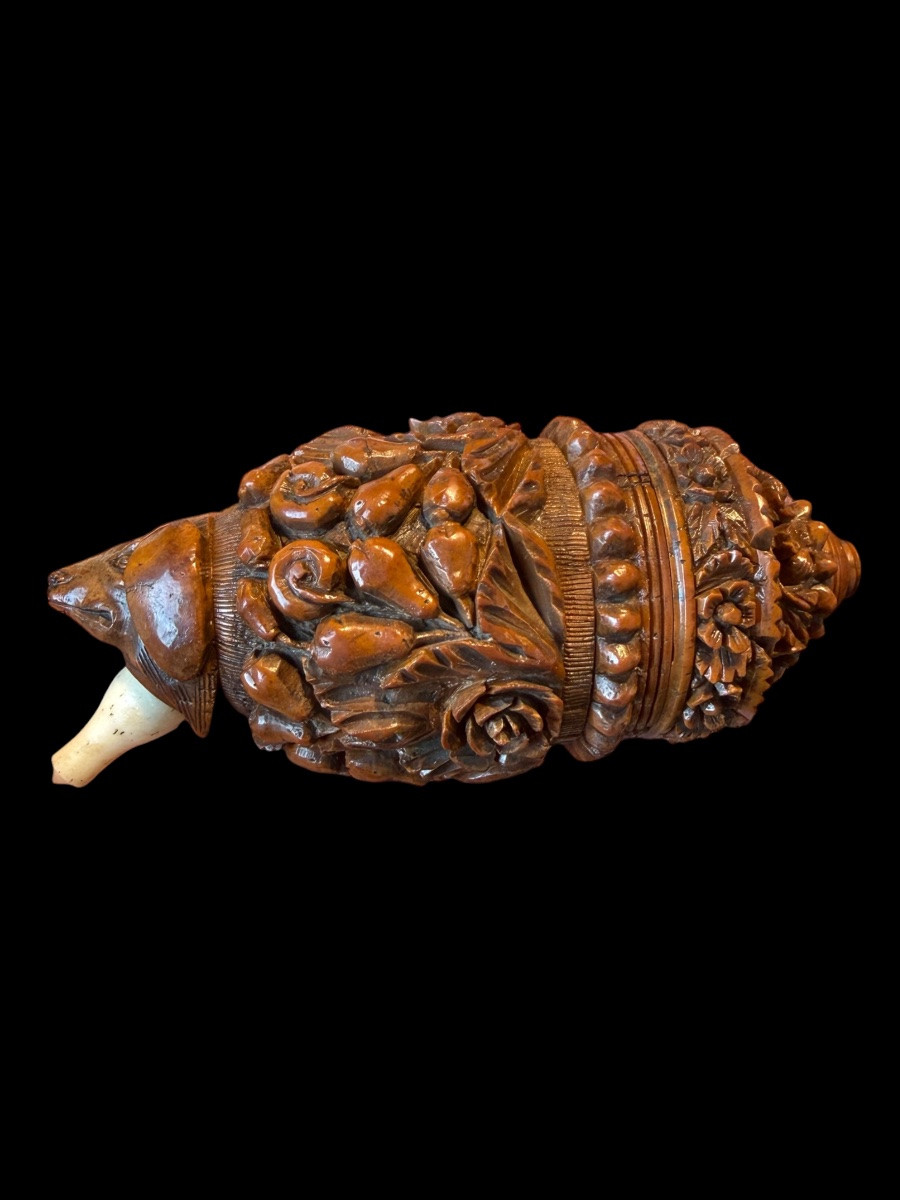 Tobacco Box/tabatière In Corozo Walnut -france - Early 19th Century-photo-2
