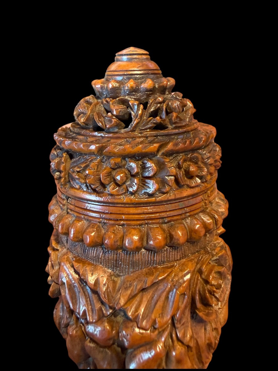 Tobacco Box/tabatière In Corozo Walnut -france - Early 19th Century-photo-3