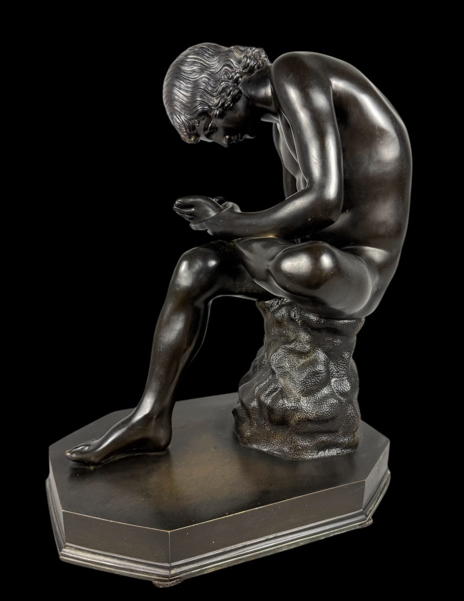 Large Bronze 'spinario' By M. Amodio 'souvenir De Grand-tour' - Italy - 19th Century-photo-2