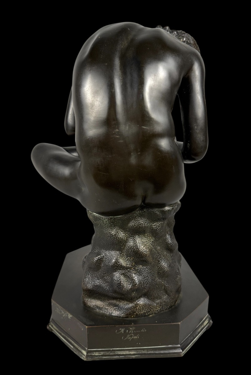 Large Bronze 'spinario' By M. Amodio 'souvenir De Grand-tour' - Italy - 19th Century-photo-3