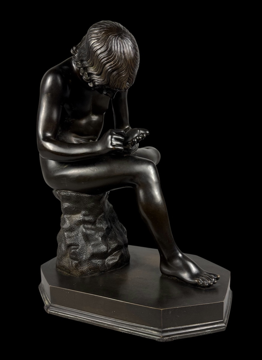 Large Bronze 'spinario' By M. Amodio 'souvenir De Grand-tour' - Italy - 19th Century