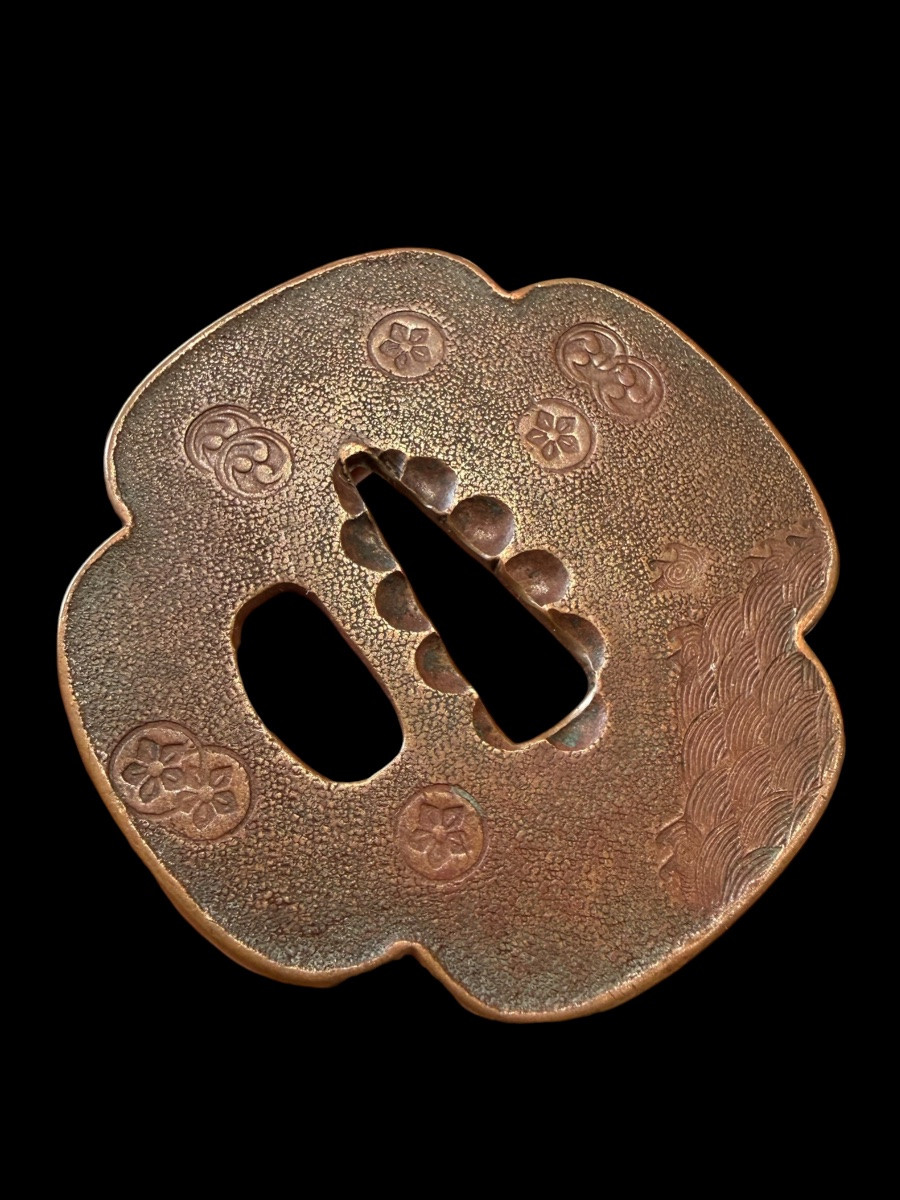 Copper Japanese ‘tsuba’ From The Meji Period - Japan - 19th Century-photo-1