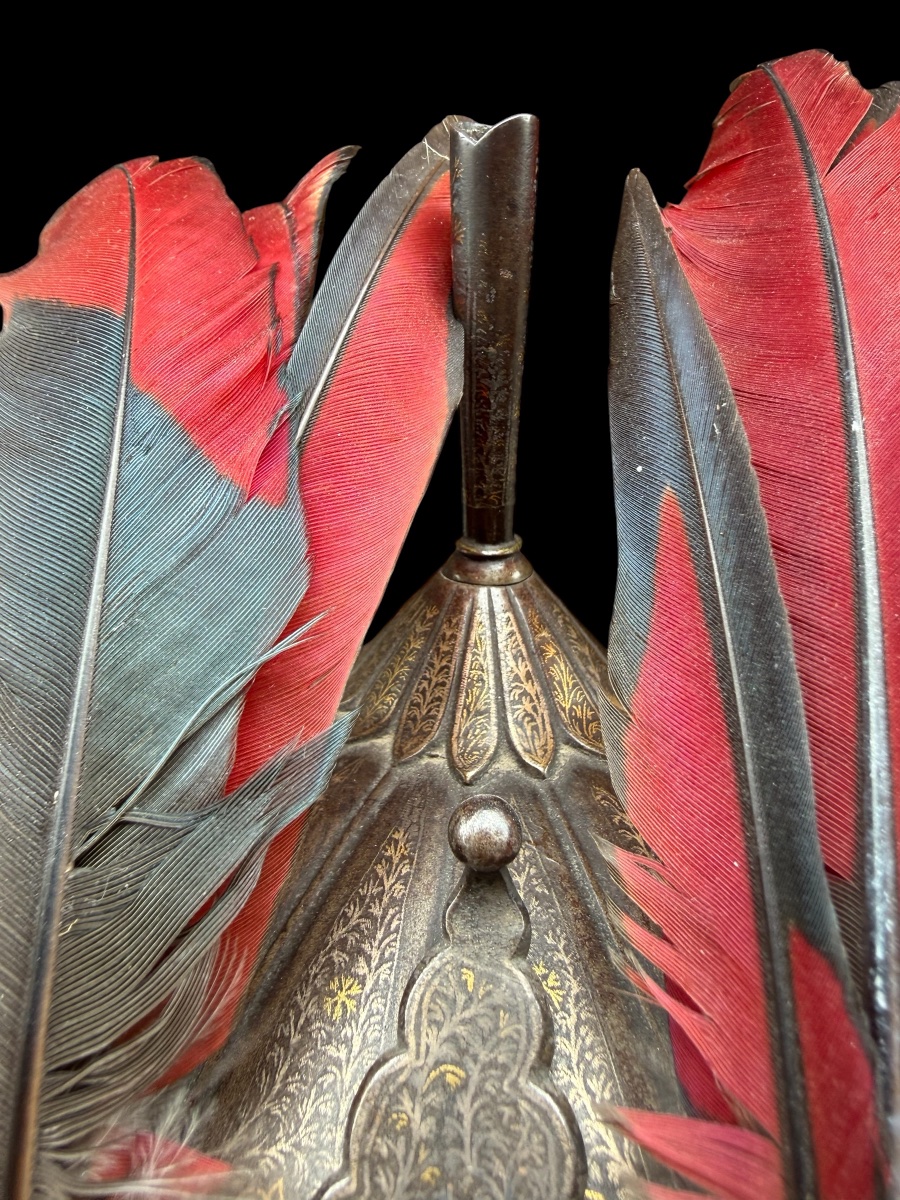 Casque ‘Kulah Khud’ en acier et or - Indo/Perse - 19e siècle-photo-2