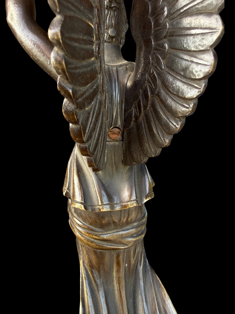 Paire de bougeoirs/candélabras en bronze et bronze doré époque empire - France - début 19e-photo-2