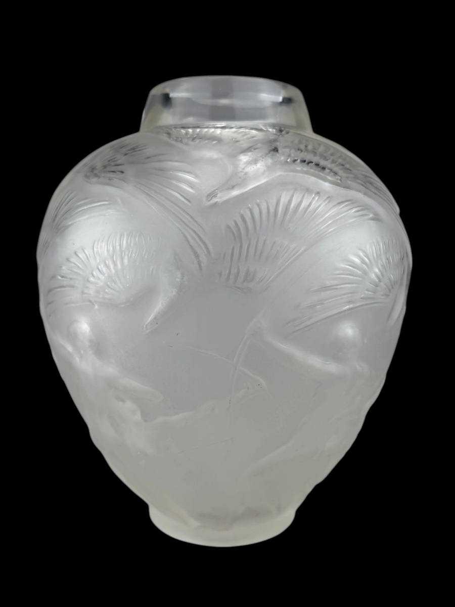 Vase ‘Archers’ par René Lalique en verre blanc - 20e siècle-photo-3