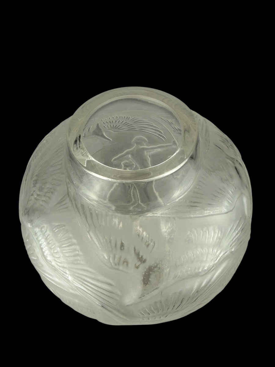 Vase ‘Archers’ par René Lalique en verre blanc - 20e siècle-photo-4