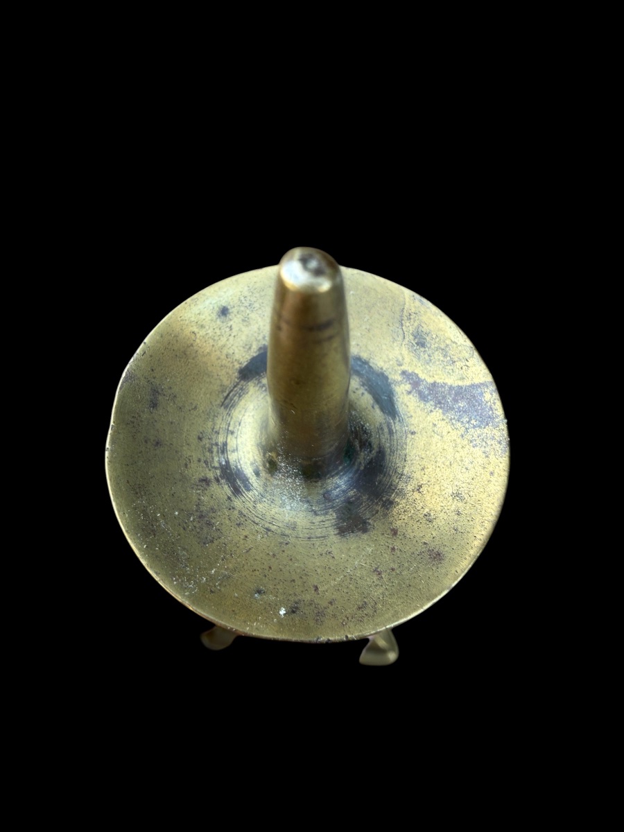 Pair Of Miniature Bronze Candlesticks - 17th Century-photo-3