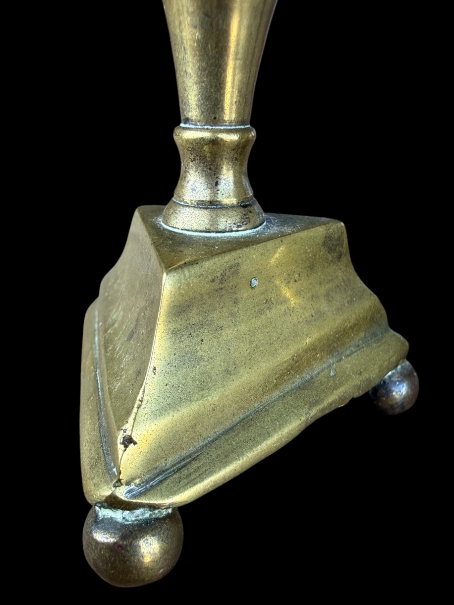 Pair Of Miniature Bronze Candlesticks - 17th Century-photo-4