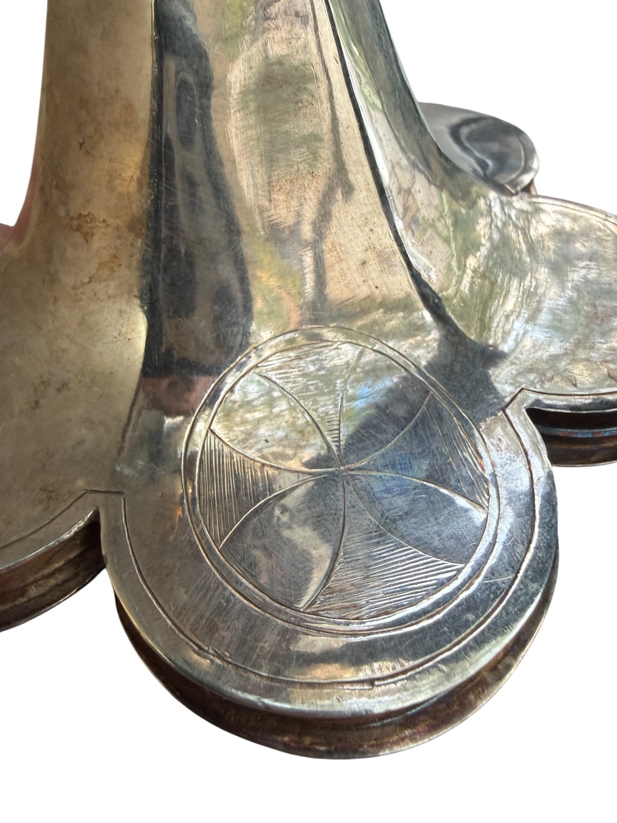 Rare calice style gothique en argent massif – début 17e  siècle-photo-2