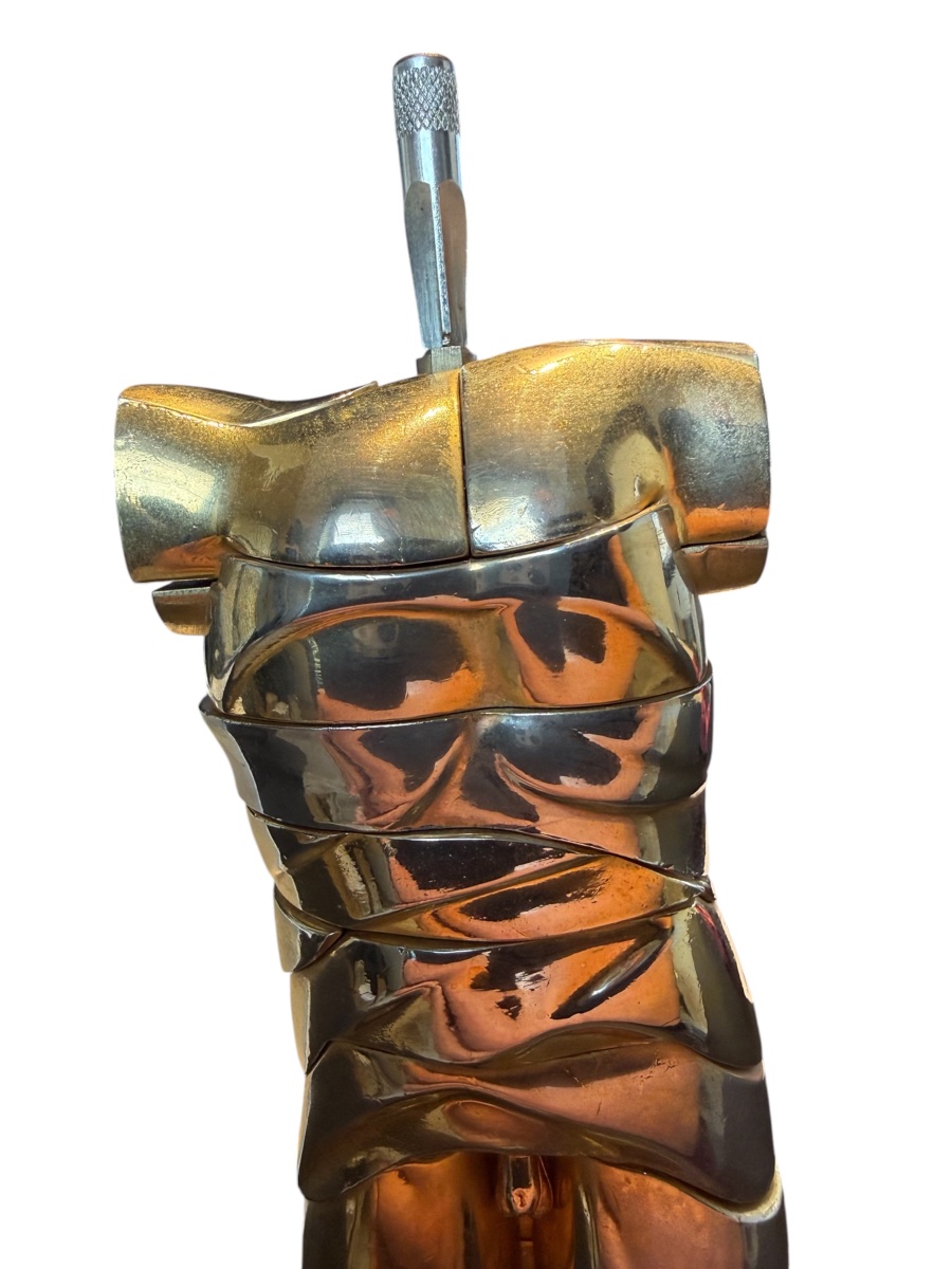 Miguel Berrocal (1933–2006) – “mini-david” Sculpture In Gilded Bronze With Key – 1969-photo-2