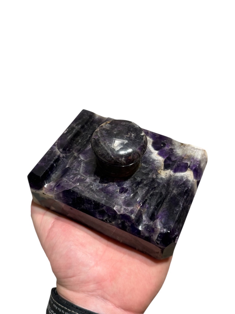 Inkwell In ‘blue-john’ Fluorite - England, Derbyshire - 19th Century-photo-2