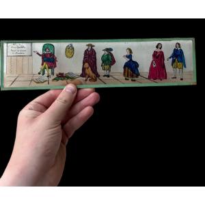 Set Of Fifteen Painted Glass Slides With The Story Of Don Quichot - French - 19th Century