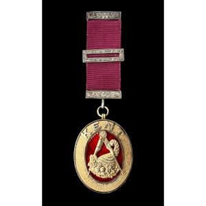 Médaille En Argent Et En Vermeil De La Franc-maçonnerie Anglaise "kent" - Début Du 20e Siècle