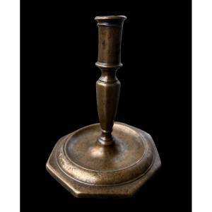 A 17th Century Bronze Candlestick - Dutch Or English