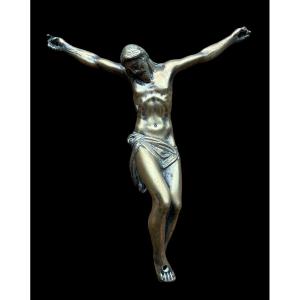 Statue De Christ En Bronze argenté ' Corpus Christi - Italien - 17e Siècle