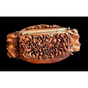  Napoleonic 'prisoners Of War' Corozo Walnut Snuff Box - Early 19th Century