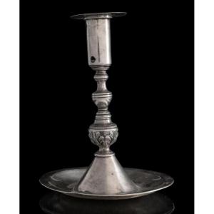 Colonial Chandelier In Solid Silver - Spain - 17th Century