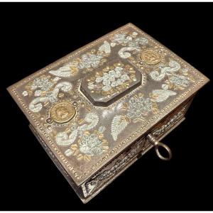Imperial Tula (tula) Steel Jewelry Box With Inlay - Russia - Late 19th Century