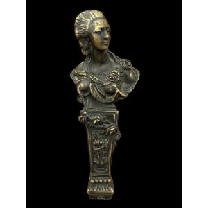 Sceau à cacheter/cachet à cire en bronze avec le buste Marie-Antoinette - France - 19e siècle