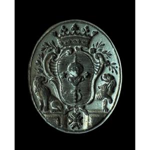 Sealing Stamp With Two Lions And A Silver Medal - European - 18th Century