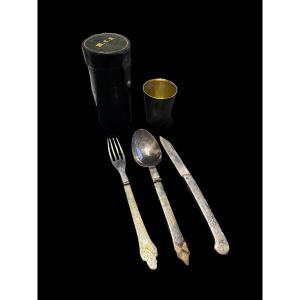Silver Travel Kit With Original Case - English - Late 18th/early 19th Century