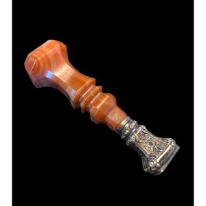 Silver And Agate Wax Seal - 19th Century