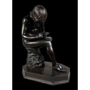 Grand bronze de ‘Spinario’ par M. Amodio ‘Souvenir de Grand-Tour’ - Italie - 19e siècle