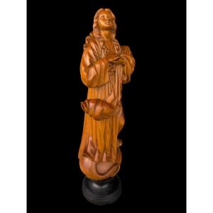 Vierge Immaculée en buis sculpté – 19e siècle