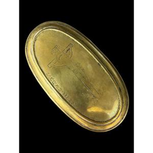 Brass/copper Tobacco Box With A Religious Scene - 18th Century