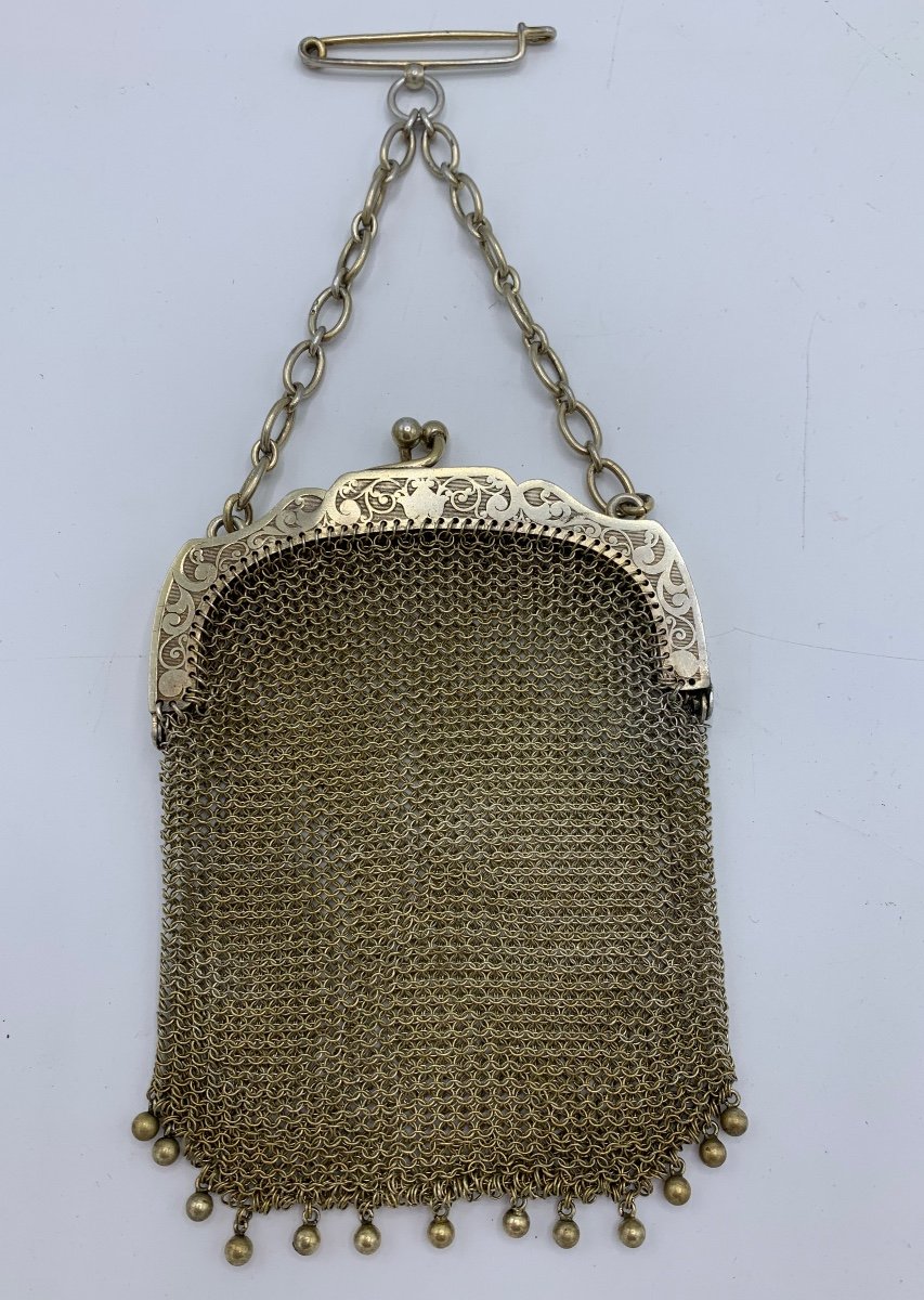 Purse, Bag, Old Purse In Vermeil, 19th-photo-7