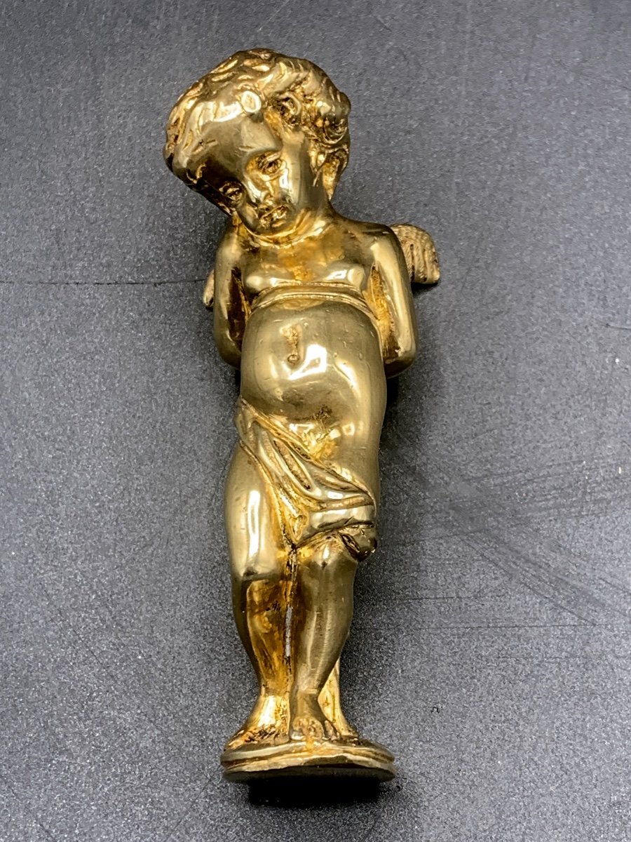 Sceau , Tampon , Cachet En Bronze Doré , Ange , 19eme 