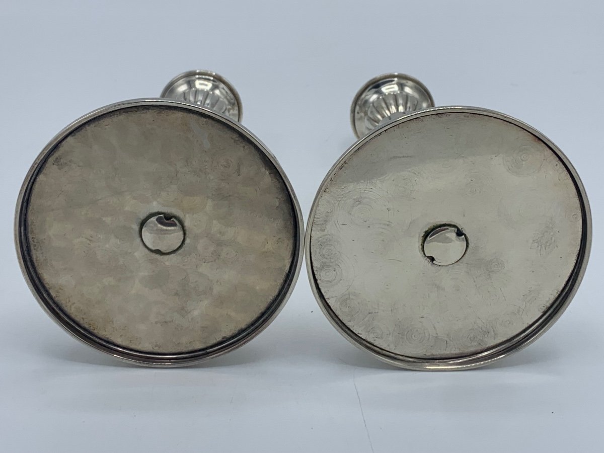 Pair Of Silver Candlesticks, 20th-photo-3