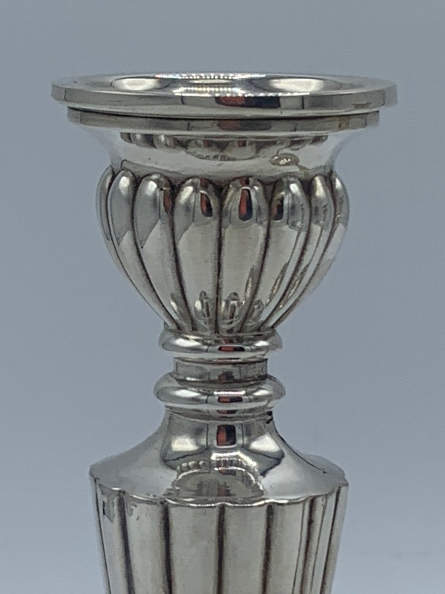 Pair Of Silver Candlesticks, 20th-photo-5