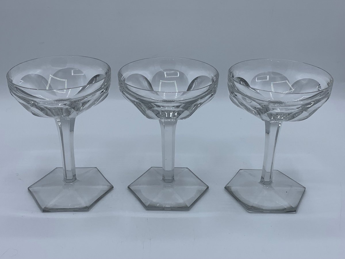 Champagne Glasses, Baccarat Crystal Compiegne Model-photo-5