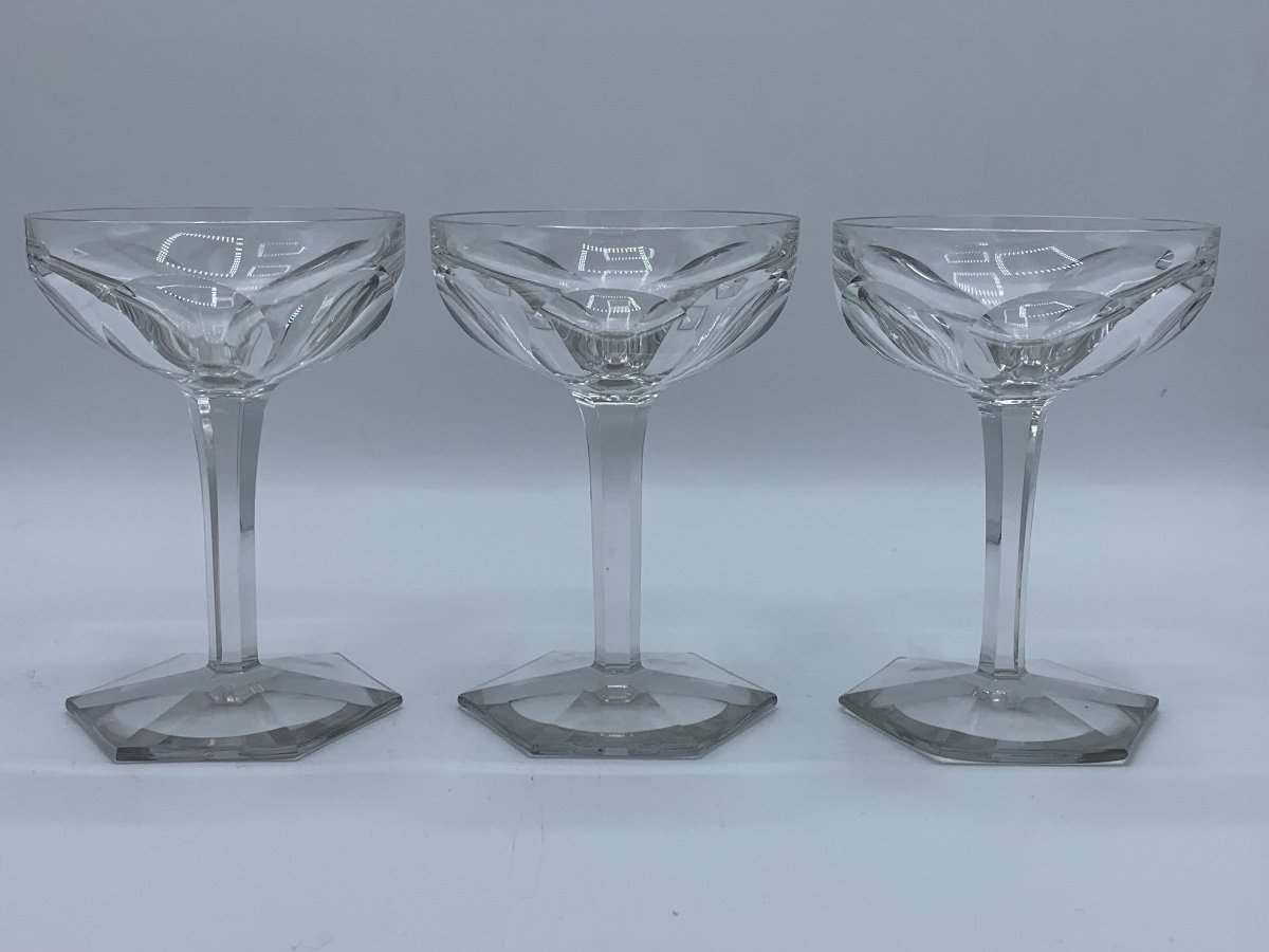 Champagne Glasses, Baccarat Crystal Compiegne Model-photo-7