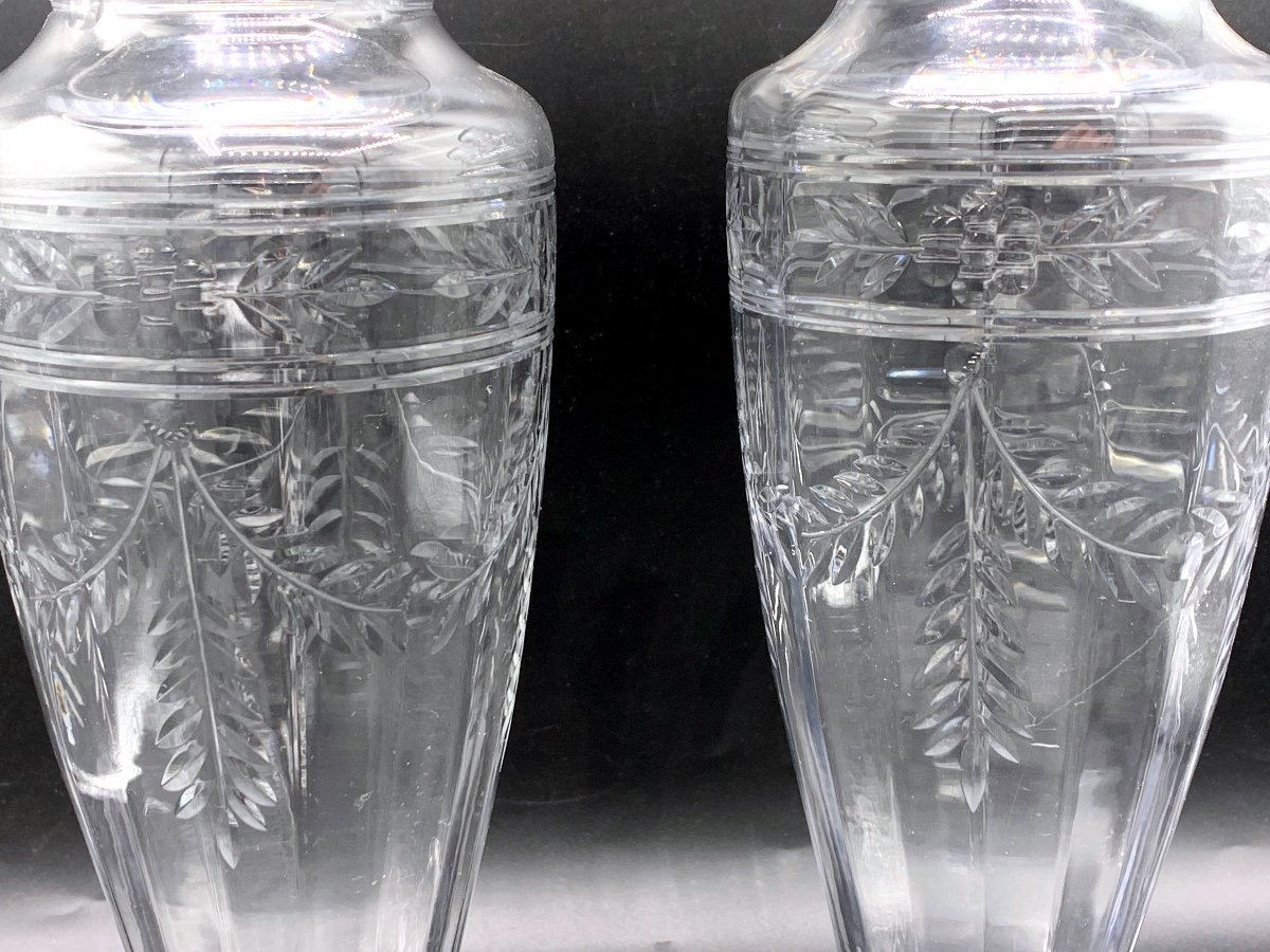 Paire De Vases En Cristal De Baccarat -photo-2