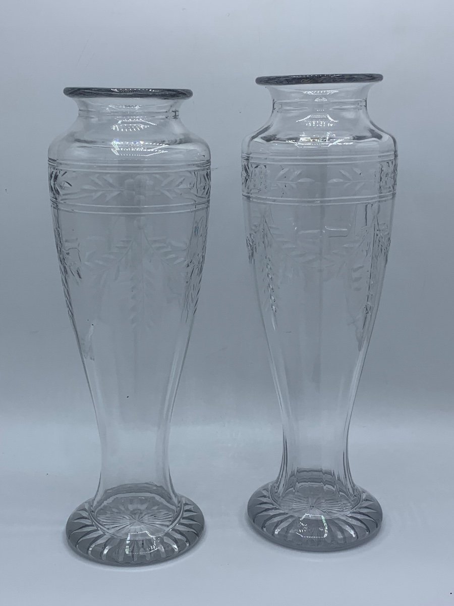 Paire De Vases En Cristal De Baccarat 