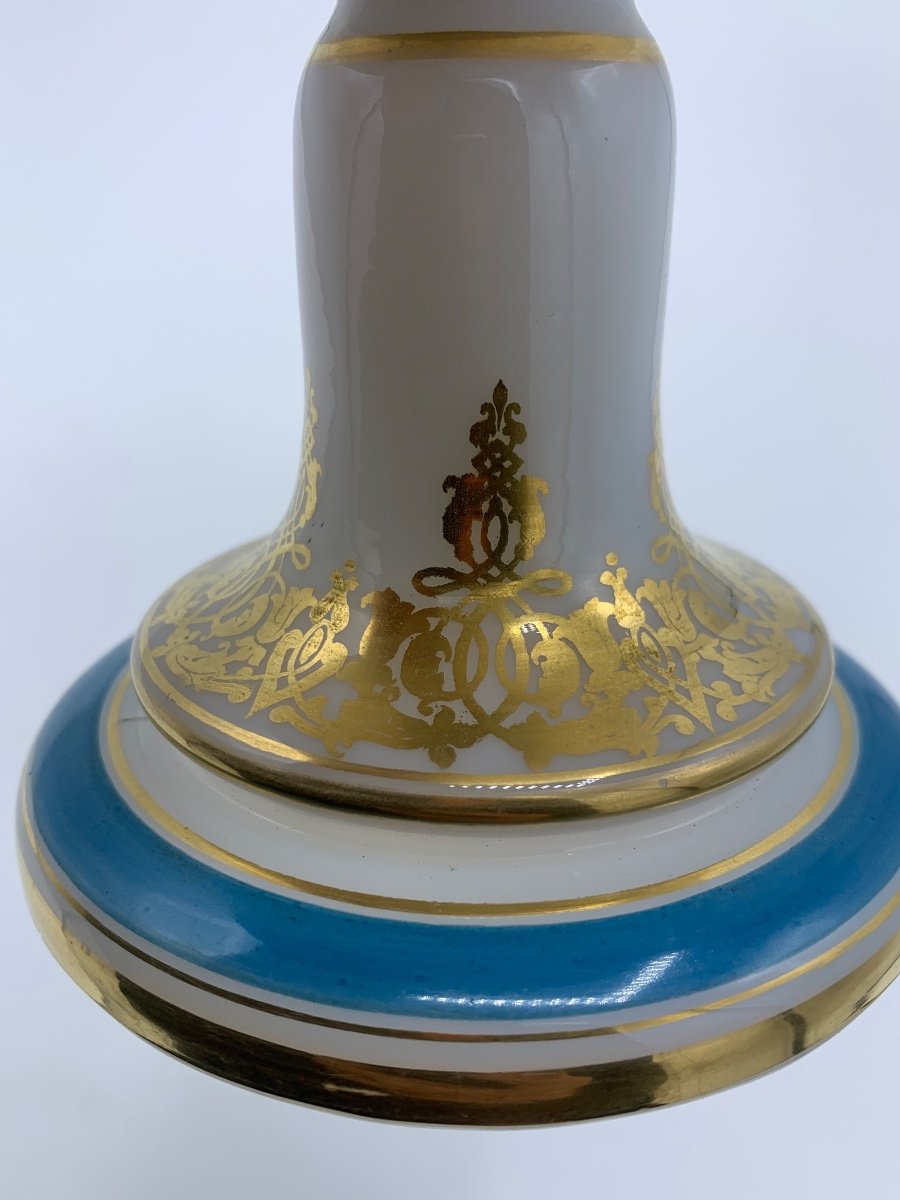 Cup On Stand In Painted Opaline, 19th, Delavigne Workshop -photo-3