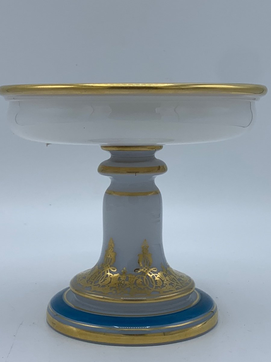 Cup On Stand In Painted Opaline, 19th, Delavigne Workshop -photo-3