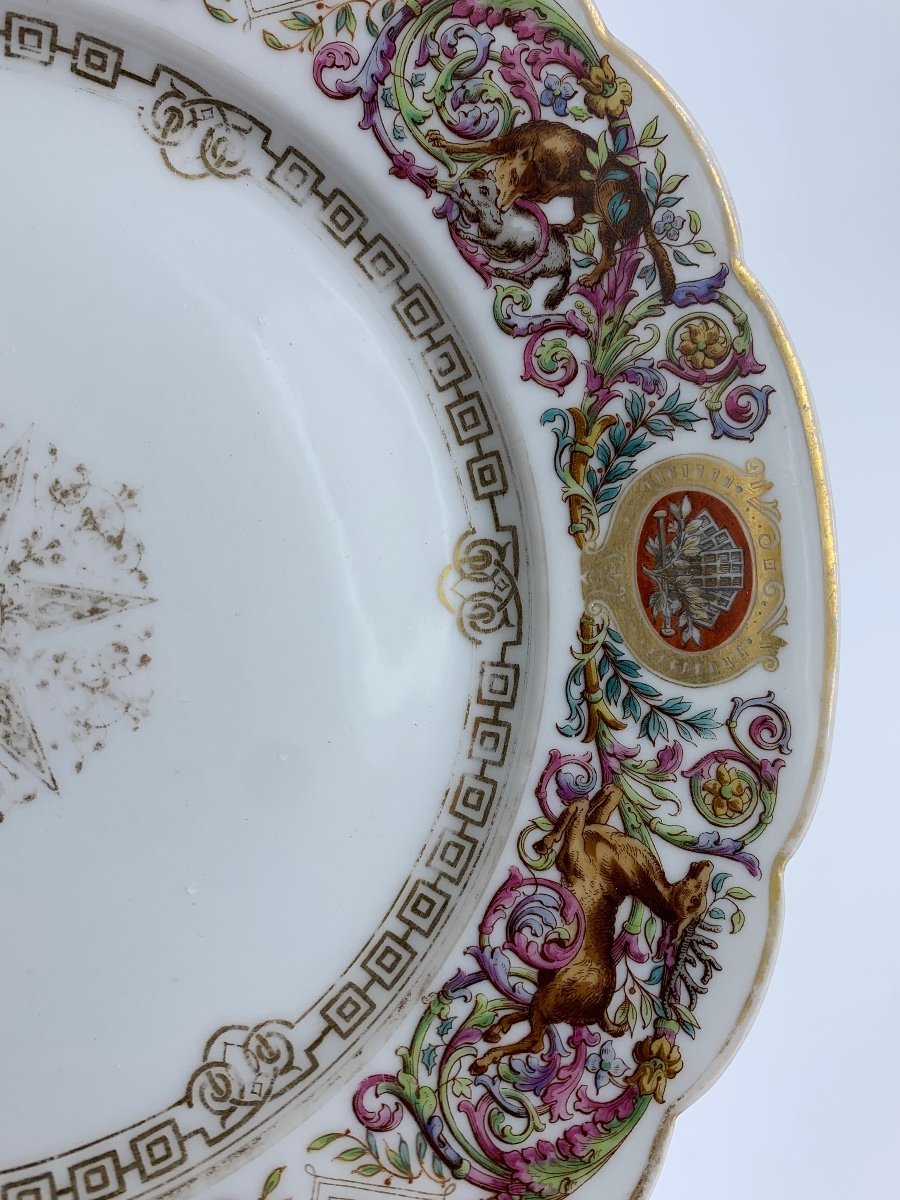 Assiette En Porcelaine De Sevres  ,Louis Philippe , Château De Fontainebleau , 1846-photo-2