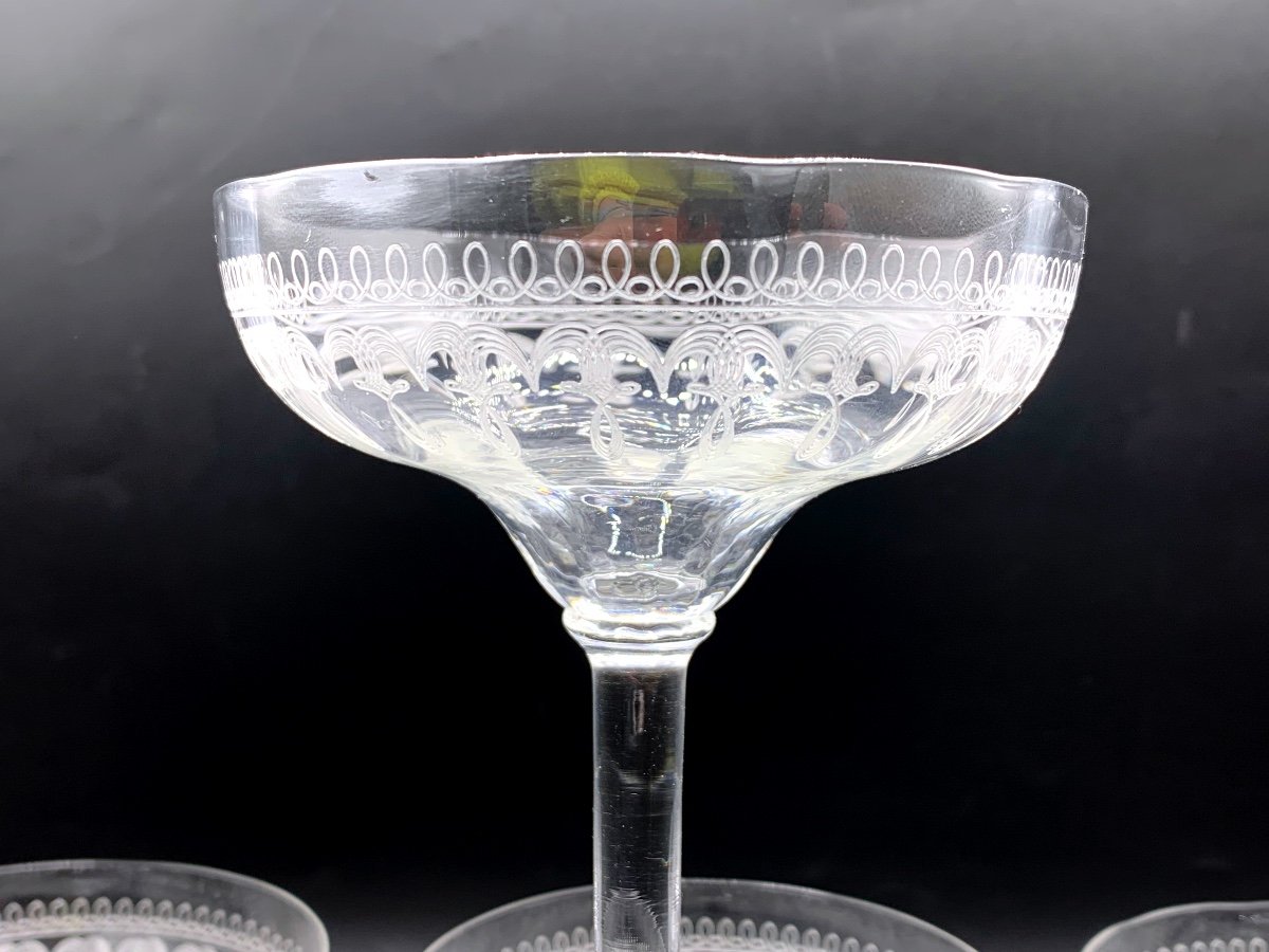 Champenoises In Engraved Crystal, Late 19th -photo-4