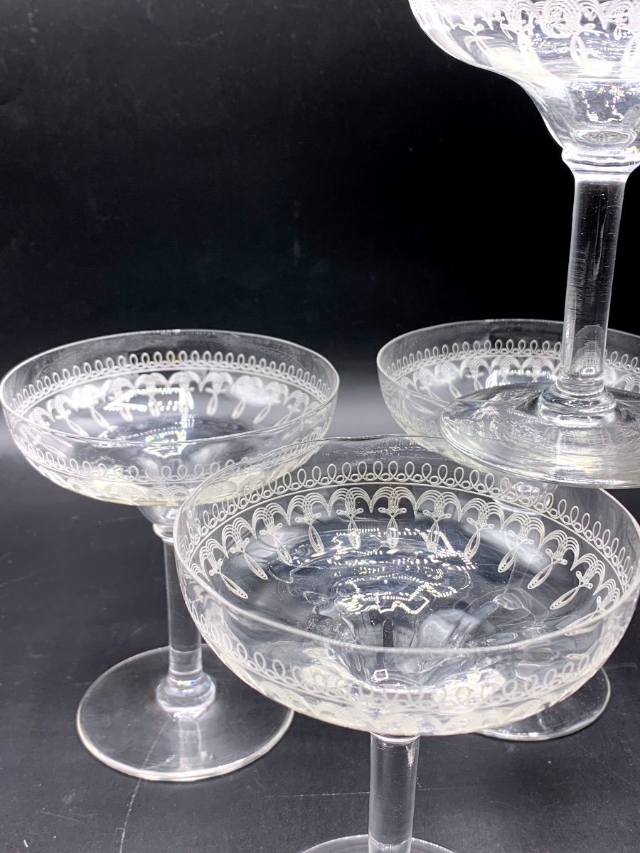 Champenoises In Engraved Crystal, Late 19th -photo-1