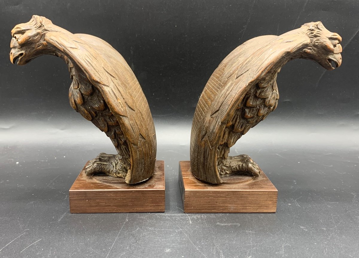 Wooden Sculpture, Eagles, Gargoyles, 19th -photo-2