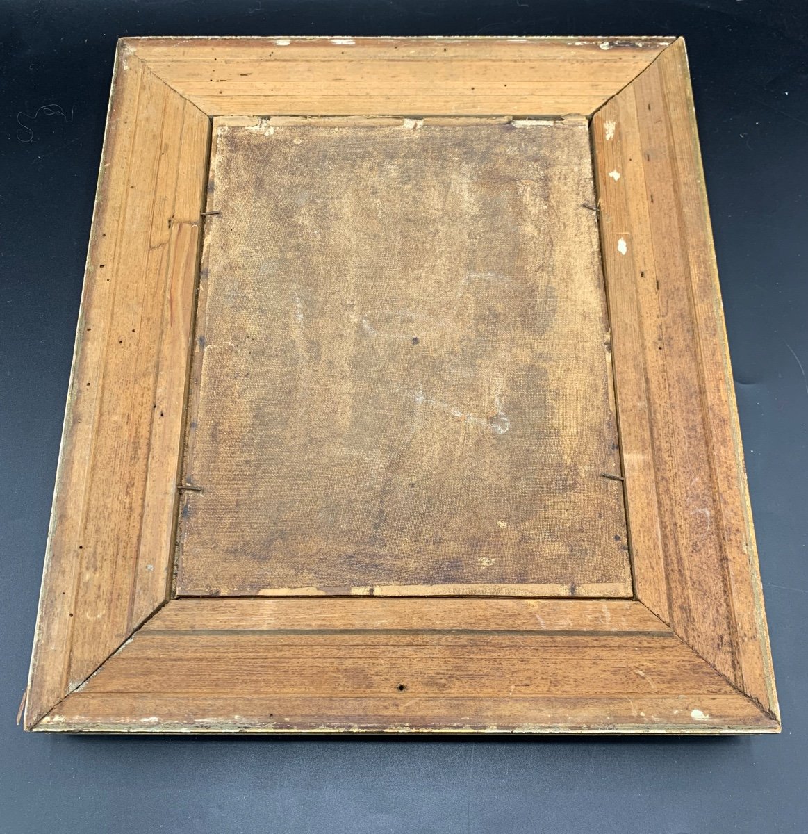 Tableau Huile Sur Bois Scène De Vie , 19eme -photo-5