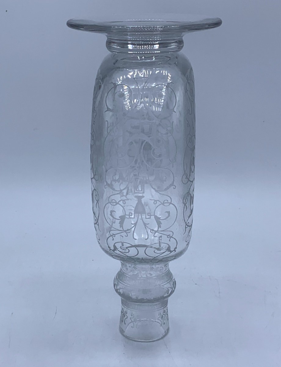 Large Baccarat Engraved Crystal Carafe Michelangelo Model -photo-5