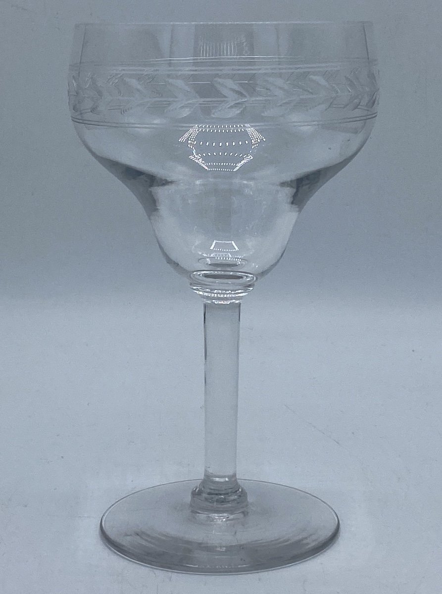 Verres à Eau  En Cristal Gravés ,  20eme -photo-4