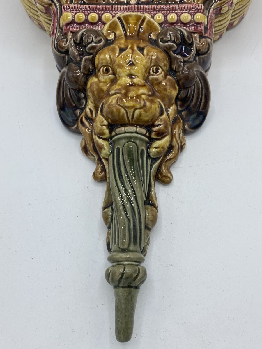 Soufflet ,Porte Bouquet , Faience Sarreguemines  1875-photo-6