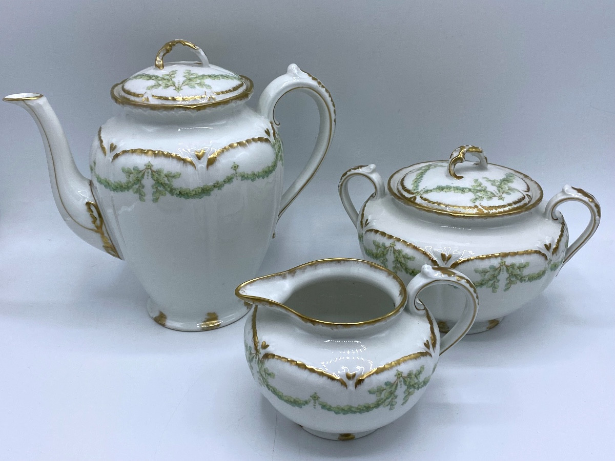 Service à Café , Porcelaine De Limoges GDA vers 1930-photo-2